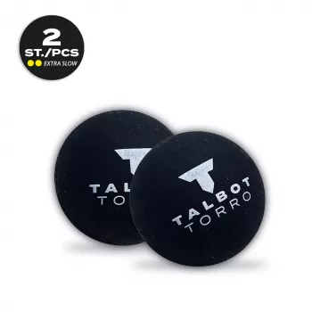 Minge de squash TALBOT torro, negru/galben, extra lentă, punct dublu galben - 1 bucată (251107)
