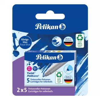 Cartușe de cerneală pentru roller Pelikan pachet de 5 albastru (824705)