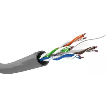Cablu de instalare de rețea Wentronic Goobay CAT 6, U/UTP, gri, 100 m - CU, AWG 23/1 (solid), LSZH 68466