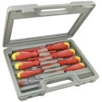 Set de 8 șurubelnițe izolate VDE TECLINE în cutie transparentă 94918