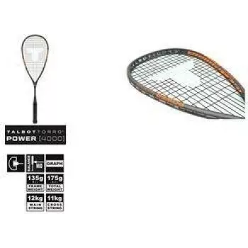 Rachetă de squash TALBOT TORRO Power 4000, negru/portocaliu, echilibrat ofensiv, construcție Y 251004
