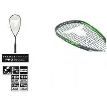 Rachetă de squash TALBOT TORRO Pro 6000, negru/verde, ofensiv, construcție Y, 1 bucată (251006)