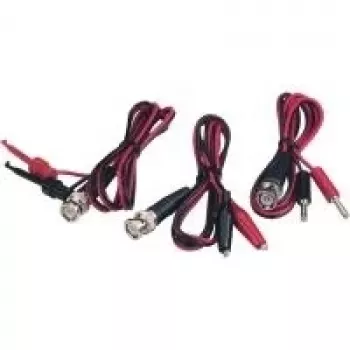 Set de cabluri de măsurare BNC Voltcraft cu cleme crocodil, 0,8 m, negru/roșu (KC300IAB)