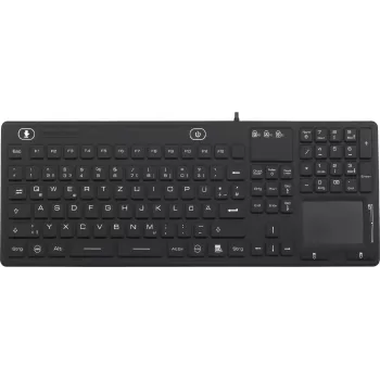 Tastatură industrială USB Renkforce IP68 cu suprafață tactilă, neagră (iM-IKB110-BK)