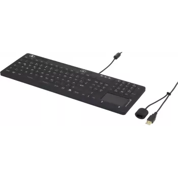 Tastatură industrială USB Renkforce IP68 cu suprafață tactilă, neagră (iM-IKB110-BK)