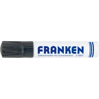 Marker pentru whiteboard FRANKEN JumboMarker, vârf daltă 4-12 mm, negru, reîncărcabil, ștergere uscată, miros redus, 1 bucată (Z1910 10)