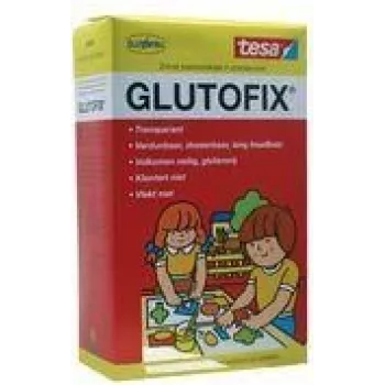 Pulbere adezivă pentru copii tesa Glutofix, alb, 500 g, pe bază de celuloză, amestecabilă cu apă, fără solvenți, 1 bucată 08658-00001-01