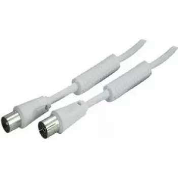 Cablu coaxial SHIVERPEAKS 5,0 m IEC 169-2, tată la mamă, alb, nichelat BS80205-128