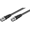 Cablu de conectare Wentronic Goobay BNC, negru, 3 m - BNC tată la BNC tată, coaxial 75 Ohm 50089