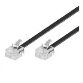 Cablu modular de conectare Wentronic Goobay, negru, 15 m - RJ11/RJ14 (6P4C) tată la RJ11/RJ14 (6P4C) tată 50320