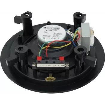Boxă PA de linie 100V Omnitronic 80710211 5W neagră cu bandă largă montaj pe perete IP44