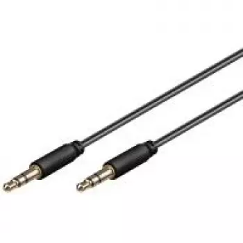 Cablu de conectare jack 3,5 mm Wentronic Goobay, 1,5 m, stereo, aurit, negru 69106
