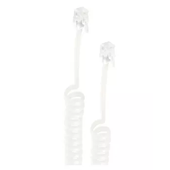 Cablu de conectare pentru receptor telefonic Shiverpeaks, RJ10 4P4C tată la RJ10 4P4C tată, contacte aurite, 2 m, alb (BS70132)