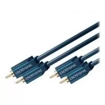 Cablu audio RCA ClickTronic Casual Series 2x RCA tată la 2x RCA tată 10 m dublu ecranat coaxial negru