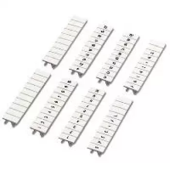 Bandă de marcare cu dinți Phoenix Contact ZB 5,2 mm albă, 10 benzi a câte 10 marcaje, numere consecutive 1-10, cu fixare prin clipsare 0808749:0021