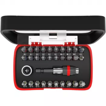 Set de biți pentru șurubelniță fischer 559121, 32 piese (Phillips, Pozidriv, plat, Torx Plus)
