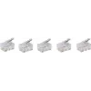 Conector modular SHIVERPEAKS BASIC-S RJ10 4P4C, neecranat, contacte aurite, transparent, 1 buc. BS72039-5