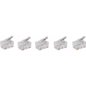 Conector modular SHIVERPEAKS BASIC-S RJ10 4P4C, neecranat, contacte aurite, transparent, 1 buc. BS72039-5