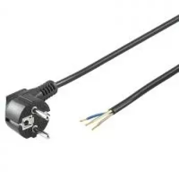 Cablu de alimentare Schuko cotit Wentronic Goobay, capăt liber, 3 m, negru 96033