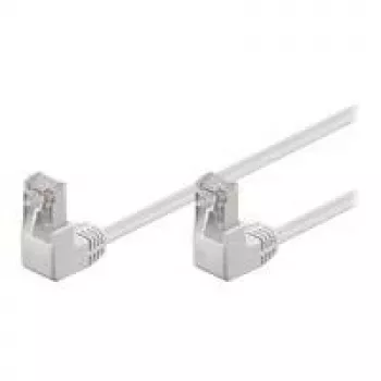 Cablu patch Wentronic Goobay CAT 5e 2x cotit 90°, F/UTP, alb, 1 m - CCA aluminiu placat cu cupru, 2x RJ45 90° (8P8C) 96062
