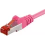 Cablu patch Wentronic CAT6 S/FTP, magenta, 1m 93434