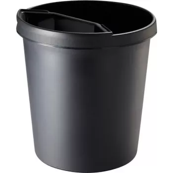 Coș de gunoi rotund din plastic helit H6105895 18L negru 31x32cm