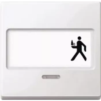 Clapă Merten System M cu câmp de etichetare și fereastră de control, alb polar lucios 434719