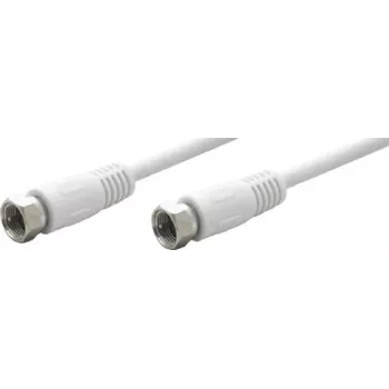 Cablu de conexiune satelit TECLINE Wentronic Goobay, ecranat 100%, alb, 10 m - conector F la conector F (50741)