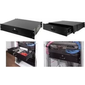 Sertar de rack LogiLink 19 inch 2U blocabil negru (SF164B)