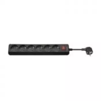 Prelungitor Wentronic Goobay cu 6 prize cu întrerupător, 1,5 m, negru 51290