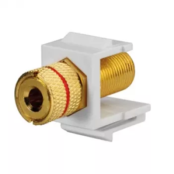 Adaptor de conectare pentru difuzor Rutenbeck Keystone KMK-LS, borne cu șurub, negru/roșu, fără unelte 17000608