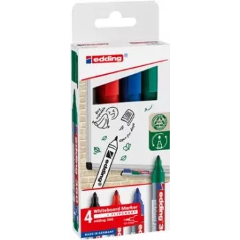 Markere pentru whiteboard EDDING 360, culori asortate, 1,5-3,0 mm, 4 bucăți (4-360-4-2)