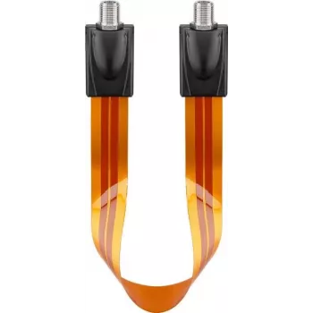 Cablu de trecere prin fereastră pentru SAT Wentronic Goobay, ultraplat 0,3 mm, maro-negru, 0,3 m, mamă F la mamă F 67244