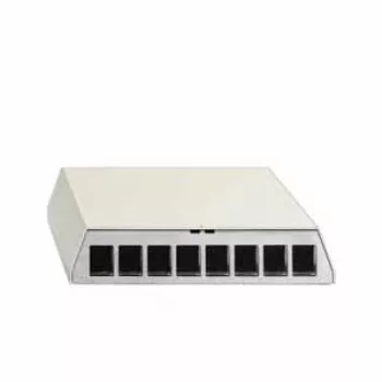 Carcasă patch panel Rutenbeck PP-UM A-8 Ap rw, 8 porturi, montaj aparent, albă pur 23911108