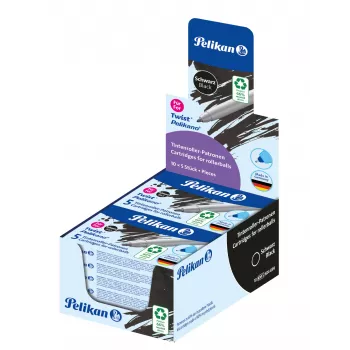 Cartuș roller Pelikan eco pentru Pelikano/Twist, albastru, 65% plastic reciclat, 1 bucată 300010005