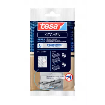 Set de rezervă tesa KITCHEN Powerstrips pentru sertare de dulap – 15 benzi adezive, alb (70064-00000-00)