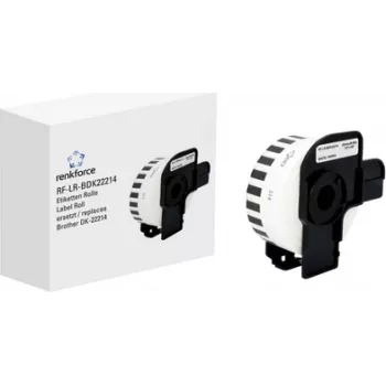 Bandă de etichete Renkforce compatibilă cu Brother DK-22214, 12 mm x 30,48 m, hârtie, alb RF-6027528