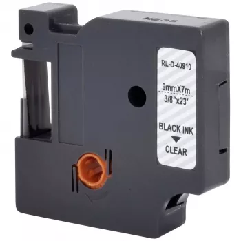 Bandă de etichetare Renkforce RF-LT-D40910 compatibilă cu DYMO D1 - 40910, 9 mm, transparent, negru, 7 m RF-6027842