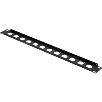 Placă frontală patch panel Renkforce 19 inch 1U cu 12 porturi pentru mufe XLR/USB/BNC, neagră (RF-7116962)