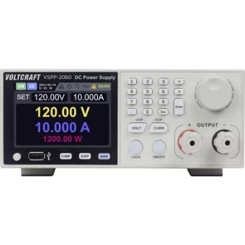 Sursă de laborator montabilă în rack VOLTCRAFT VSPP-2060, reglabilă 0-600 V/DC 0-10 A, 2000 W, USB, RS-485, LAN programabilă VC-18673215