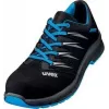 Pantofi de siguranță unisex Uvex 69373 S1 P SRC, microvelur, talpă intermediară din oțel, bombeu compozit, negru/albastru, mărimea 43 6937343