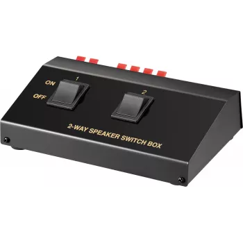 Comutator pentru boxe Wentronic Goobay, negru - conectează până la 2 perechi de boxe (60928)