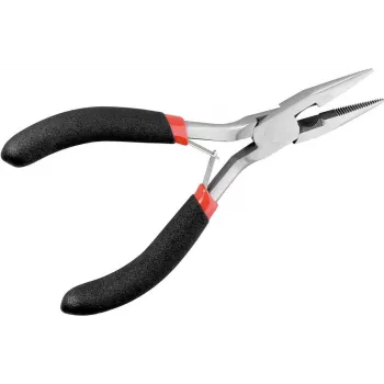 Clește cu vârfuri lungi Wentronic plat-rotund 125 mm cu fălci dințate (25 mm)