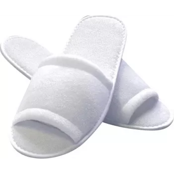 Papuci de unică folosință HYGOSTAR HYGONORM CLASSIC, cu vârf deschis, albi, mărime unică, lungime: 285 mm, parte superioară din poliester terry (5551)