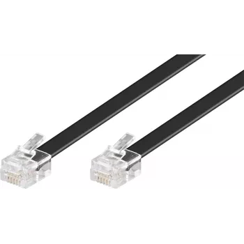 Cablu modular Wentronic Goobay RJ12, 6P6C tată la tată, 15 m, negru 50324
