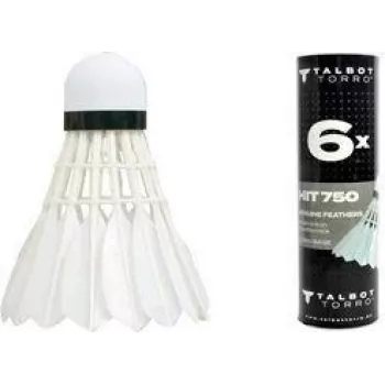 Fluent de badminton TALBOT torro Hit 750, lent, alb - pene naturale clasice cu cap de plută - 1 bucată 479082