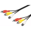 Cablu de conexiune RCA Wentronic Goobay, 5 m, 3x RCA tată la 3x RCA tată 50383
