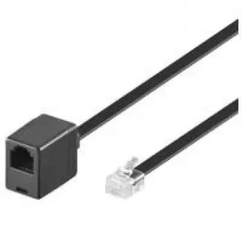 Cablu prelungitor modular Wentronic Goobay, RJ12 (6P6C) tată la mamă, 10 m, negru 68261
