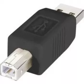 Adaptor Renkforce USB 2.0 Type-A tată la Type-B tată, contacte aurite, negru