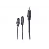 Cablu adaptor audio Y shiverpeaks BASIC-S, mufă jack 3,5mm stereo la 2x mufe jack 3,5mm stereo, 0,2m, negru BS30761
